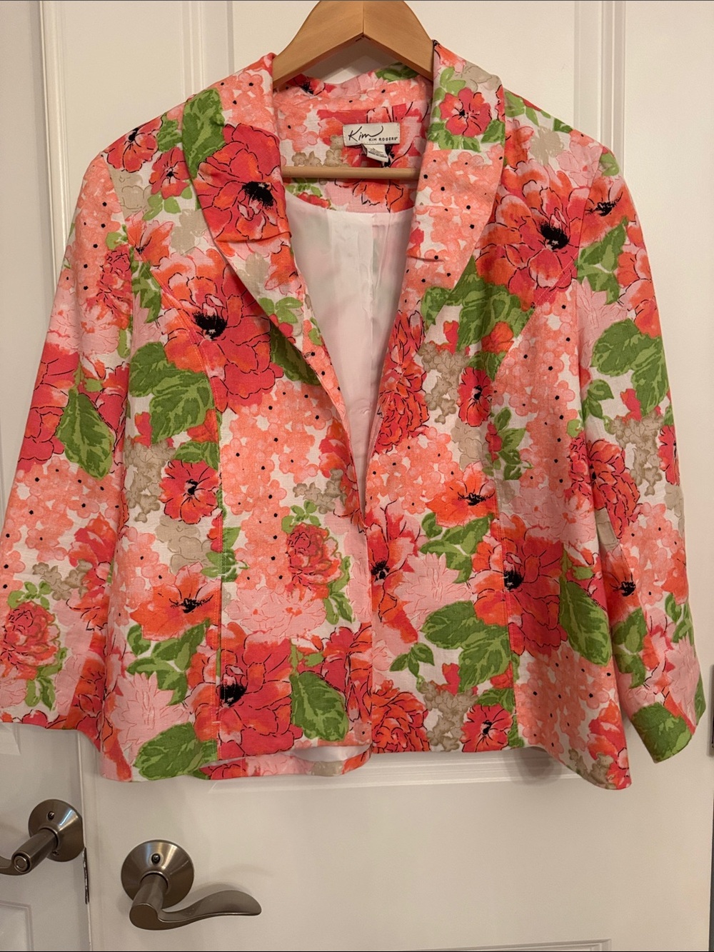 Kim Rogers Pink & Coral Floral Tailored Blazer